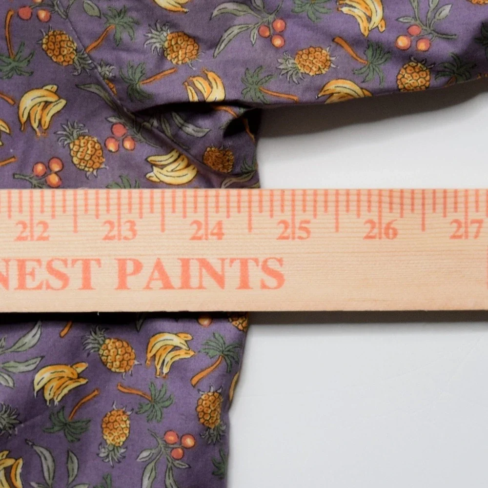 Tori Richard Hawaiian Shirt Mens L Cotton Lawn NWOT Purple Banana Pineapple USA